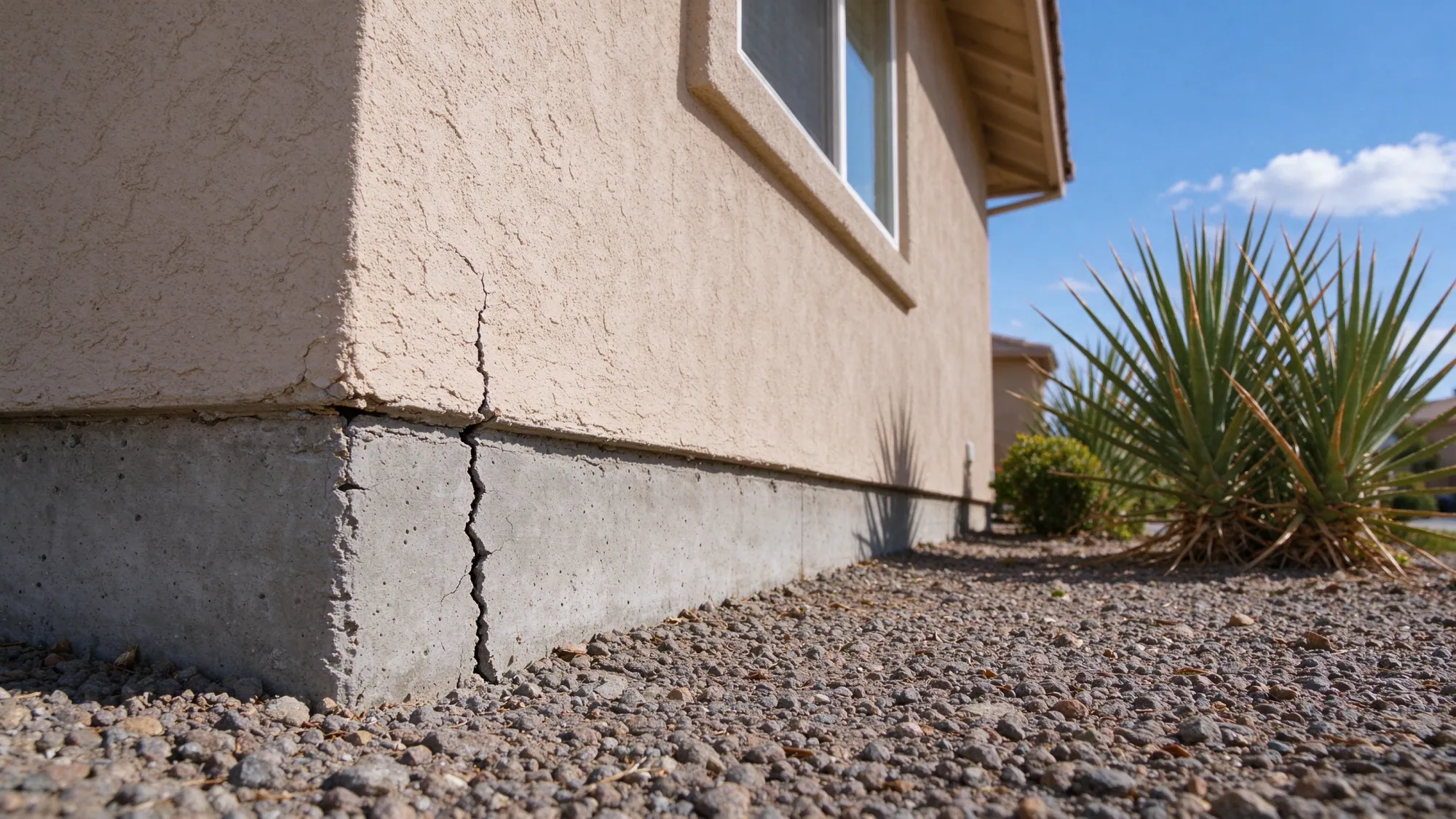 Crack condition in bare foundation concrete